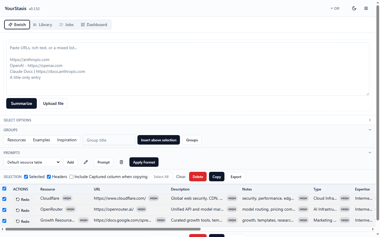 Enrich view with captured resources and Prompt controls